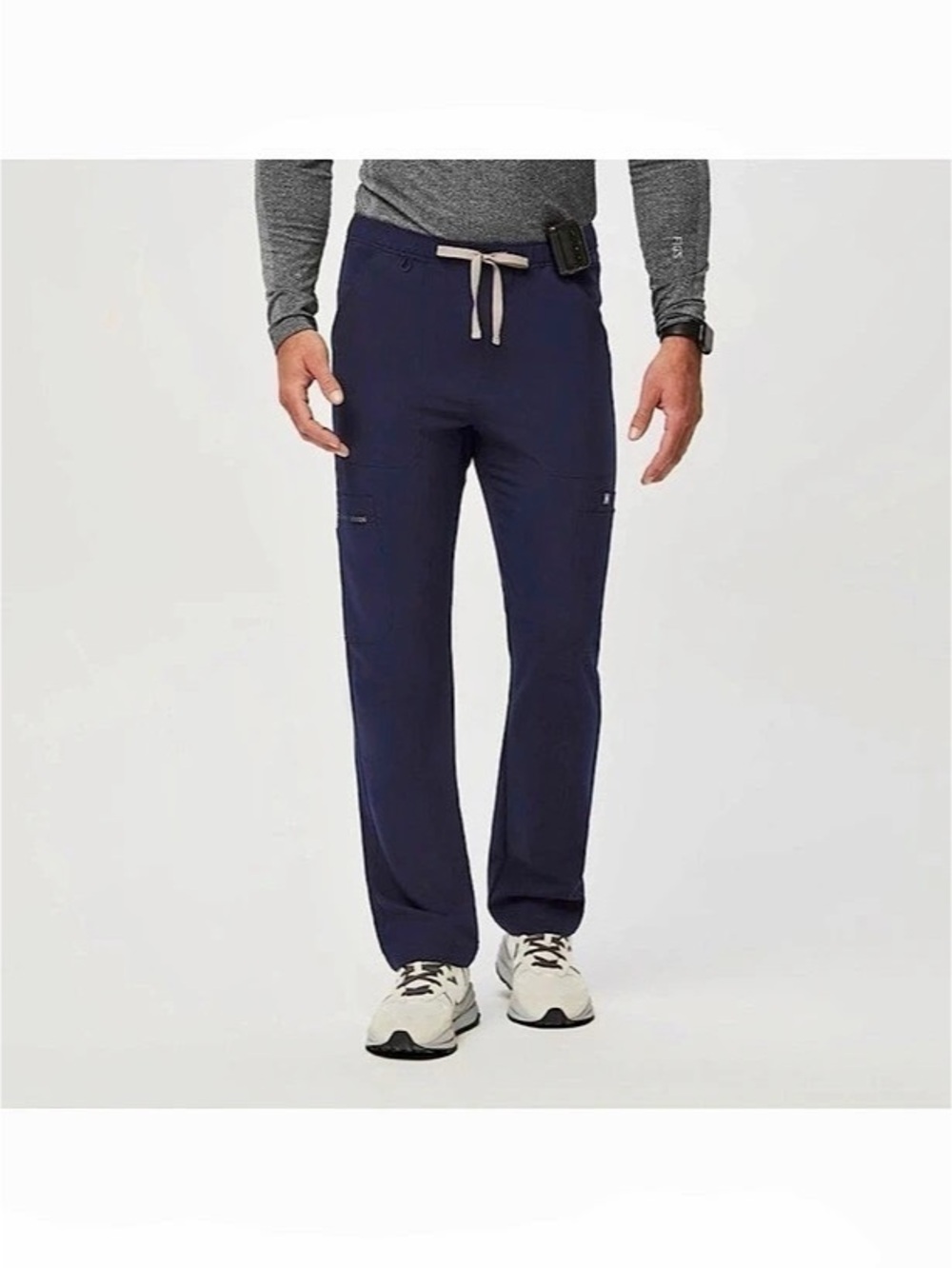 Figs Cairo Straight-Leg Scrub Pant Men’s XL Tall Navy Blue Zipper Fly Pockets